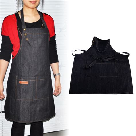 Buy Letaosk Black Denim Apron With Pockets Kitchen Chefs Barista Craft Baking