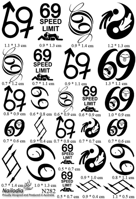 Funny Sixty Nine Sex Symbol Nail Art Decal Sticker Nailodia
