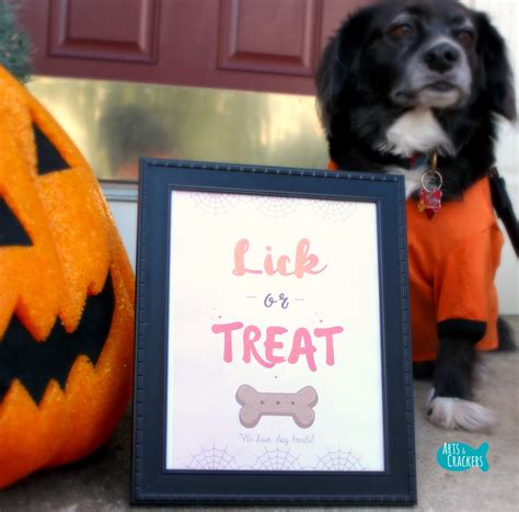 Lick Or Treat Halloween Printable Sign For Dog Lovers