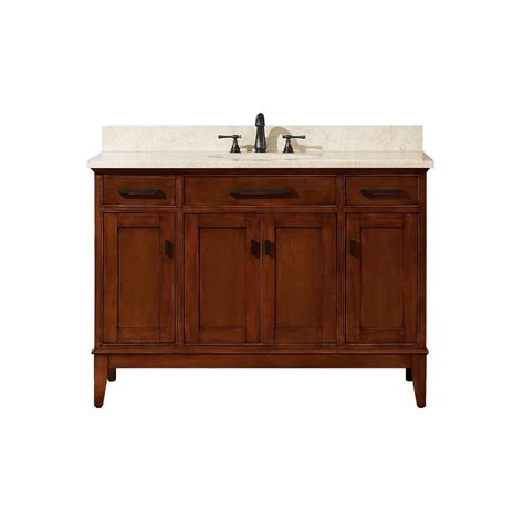 Avanity Madison 49 In W X 22 In D Bath Vanity In Tobacco With Marble