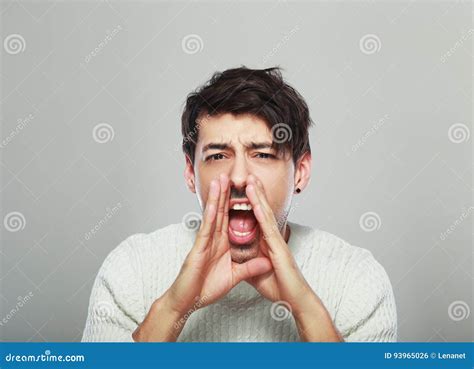 Young Man Yelling Stock Photo Image Of Gesture People 93965026