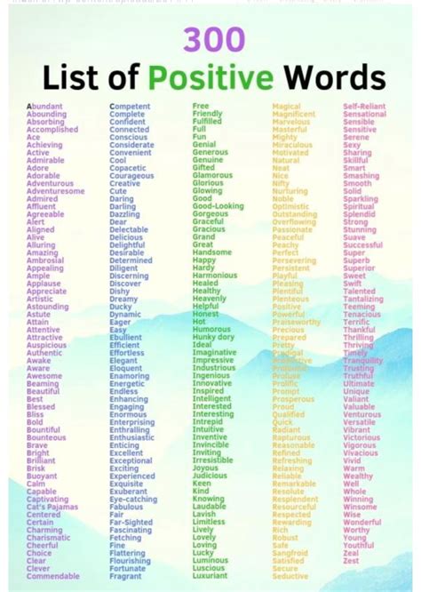 300 Positive Words List Good Vocabulary Words English Vocabulary