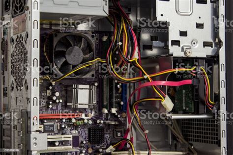 Inside Of A Desktop Computer Cabinet Stock Photo Download Image Now