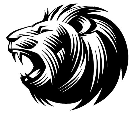 Lions Roar Silhouette Clip Art Lionhead Side Lines Png Download