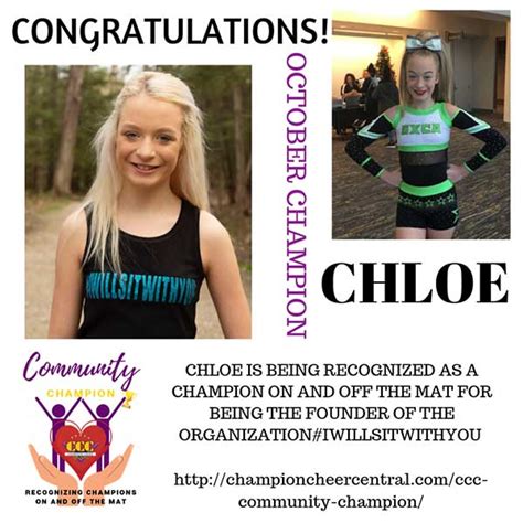 Community Champion Chloe • Champion Cheer Central