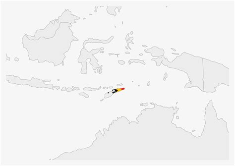 Carte Du Timor Oriental Mise En évidence Dans Les Couleurs Du Drapeau
