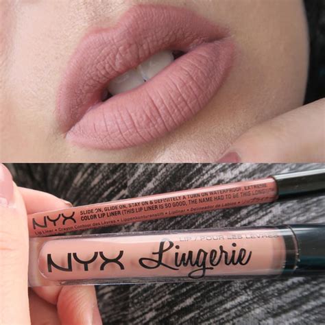 Nyxcosmetics Lip Liner In Nude Suede Shoes With Nyxcosmetics Lip Lingerie In Lace Details Nyx