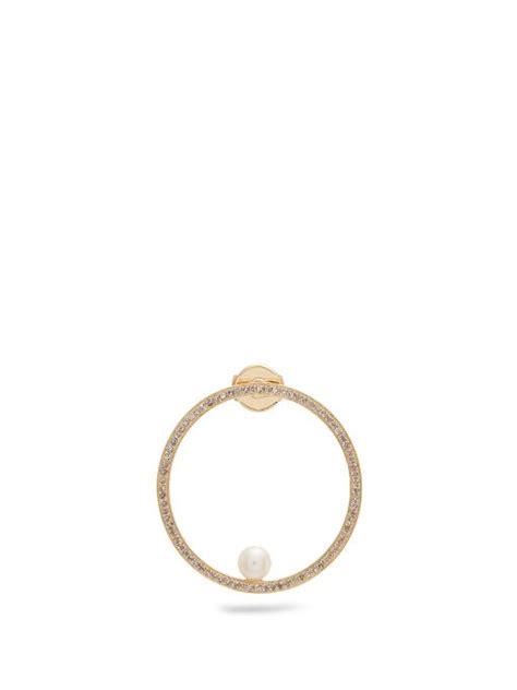 Anissa Kermiche Reine Diamond Pearl Yellow Gold Single Earring