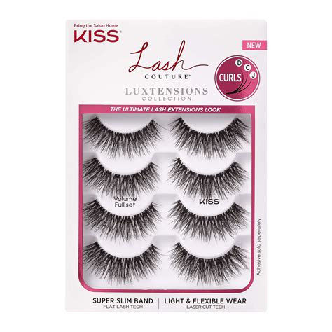 kiss lash couture luxtensions fake eyelashes multipack 4 pairs