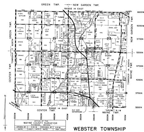 Map For Webster Township Wayne County Indiana