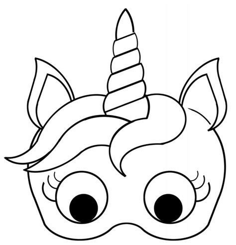 Unicorn Mask Free Printable Template 848×881 Masken Basteln