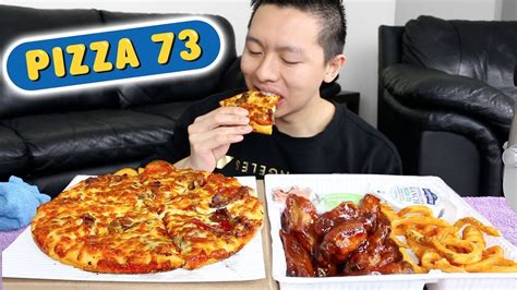 Mukbang Feast Pizza Chicken Wings And Curly Fries Pizza 73 Mukbang