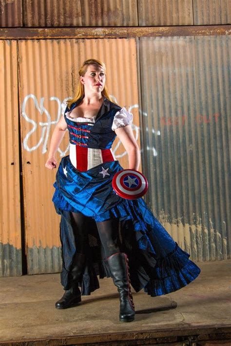 Captain America Inspired Steampunk Outfit Corset Superhero Steampunk