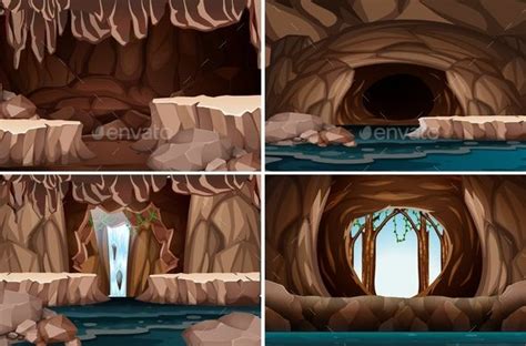 Set Of Nature Cave Mandala Art Lesson Cave Drawings Digital