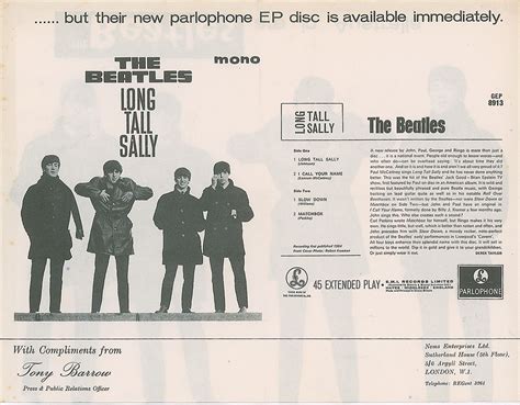 Beatles 1964 Long Tall Sally Press Release RR Auction