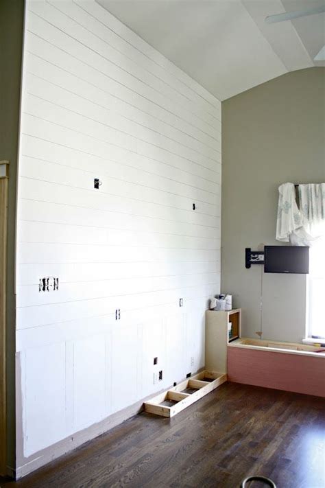 Using Luan For A White Planked Wall Inexpensive And Looks Great