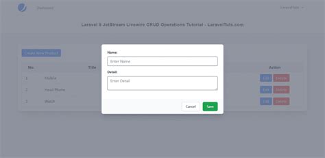 Laravel JetStream Livewire CRUD Operations Tutorial LaravelTuts