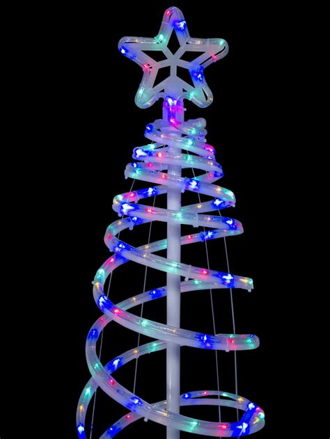 Multi Colour Led Rope Light 3d Spiral Outdoor Christmas Tree 18m