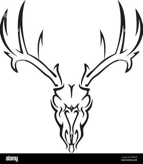 Deer Skull Illustration With Silhouette Style Stock Vector Image And Art