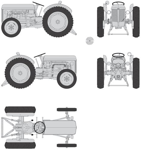 Ferguson TE Tractor Blueprint Download Free Blueprint For D Modeling