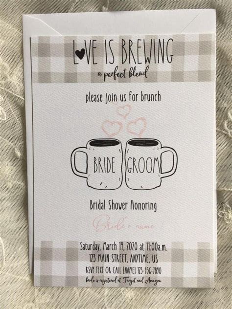 Love Is Brewing Coffee Invitations Printed Etsy In 2023 Coffee