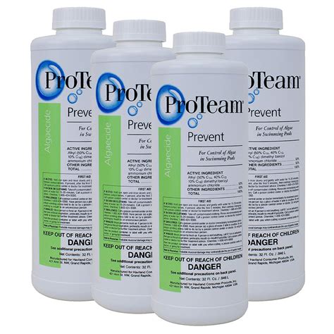 Proteam Prevent 1 Qt 4pk Algaecide For Control Of Algae In Swimming