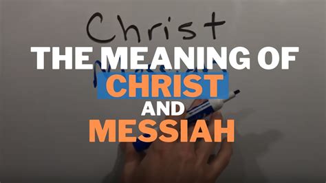 Context will usually make it clear which of these three meanings is being expressed:1. The Meaning of "Christ" (and "Messiah") - YouTube