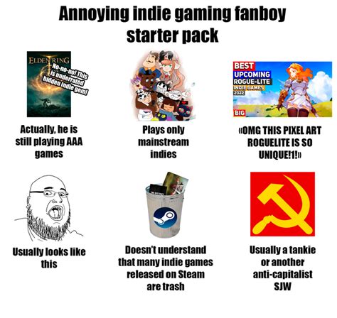 Annoying Indie Gaming Fanboy Starter Pack Rstarterpacks Starter