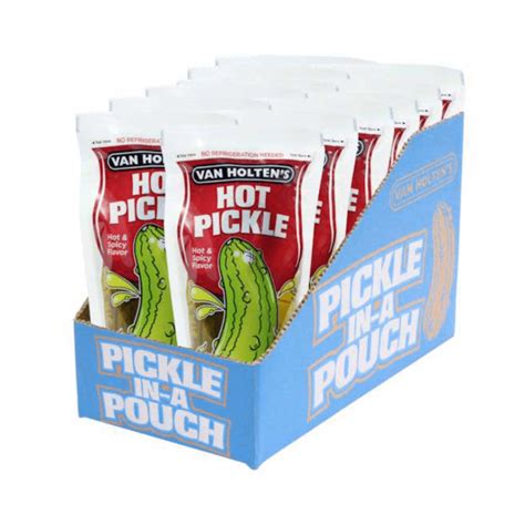 Van Holtens Hot Jumbo Pickle In A Pouch 12 Pacific Candy Wholesale
