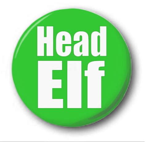 head elf 1 inch 25mm button badge novelty cute xmas will ferrell santa ebay