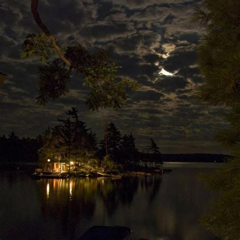 Cabin On A Lake At Night ~ So Beautiful Just Sit Back And Enjoy The