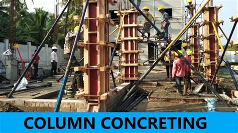 Column Concreting Plumb And Line Checking Youtube