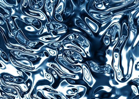 Dark Abstract Flowing Liquid Metal Background Navy Blue Abstract