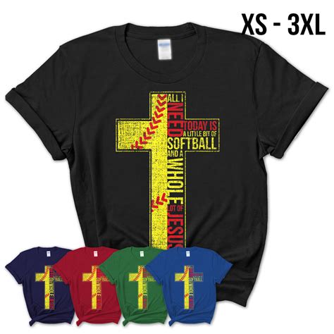 all i need is softball and jesus christian cross faith t shirt teezou store