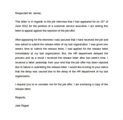 Free 8 Sample Rejection Letter After Interview In Pdf Ms Word