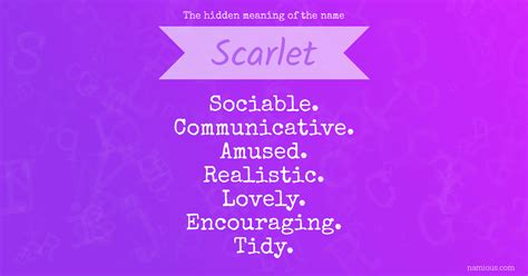 The Hidden Meaning Of The Name Scarlet Namious
