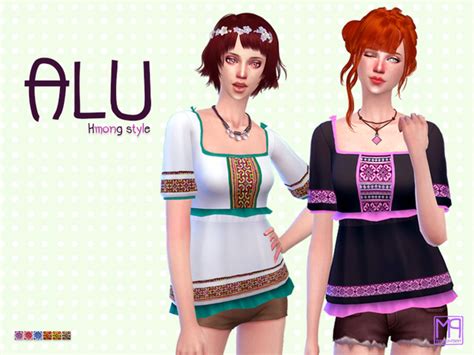 Manueapinny Alu Top Hmong Style By Nueajaa Sims 4 Female Clothes