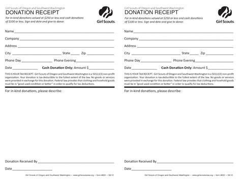 Printable Church Donation Receipt Template Printable World Holiday