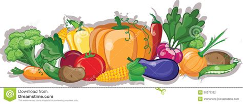 Cartoon Vegetables And Fruitsvector Stock Illustration