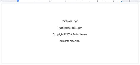 How To Create A Book Copyright Page Free Template