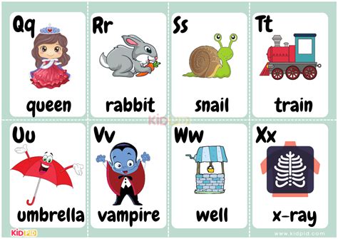 Colorful Kids English Alphabet Flashcards Kidpid