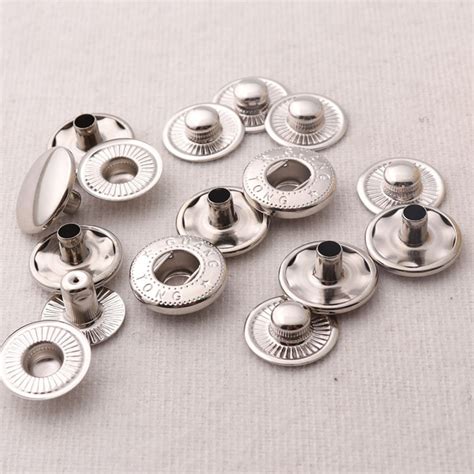 30 Sets Silver Metal Snap Buttons 15mm Snap Fastener Leather Etsy