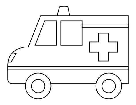 Printable Easy Ambulance Coloring Page