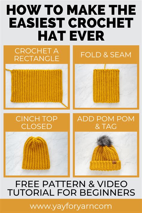 This Simple To Make Hat Is Made From A Crocheted Rectangle Its The