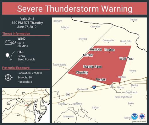 Severe Thunderstorm Warning In Effect Today Reston Now