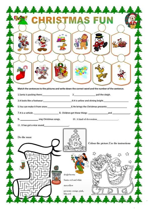 Christmas Fun Worksheet Free Esl Printable Worksheets Made By