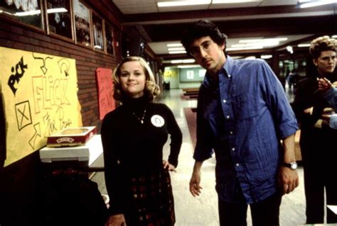 on the set of election 1999 l to r reese witherspoon co writer director alexander payne