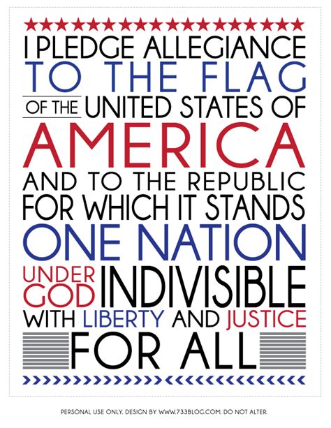 It was originally composed by colonel george balch in 1887. Pledge of Allegiance Printable - Inspiration Made Simple