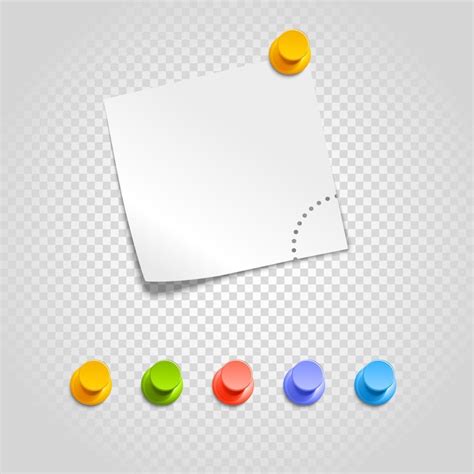 Premium Vector Color Pins And Paperclip Isolated On Transparent