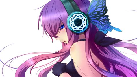 1920x1080 Anime Armbands Blue Cleavage Clouds Cuffs Eyes Girls Hair Headphones I A